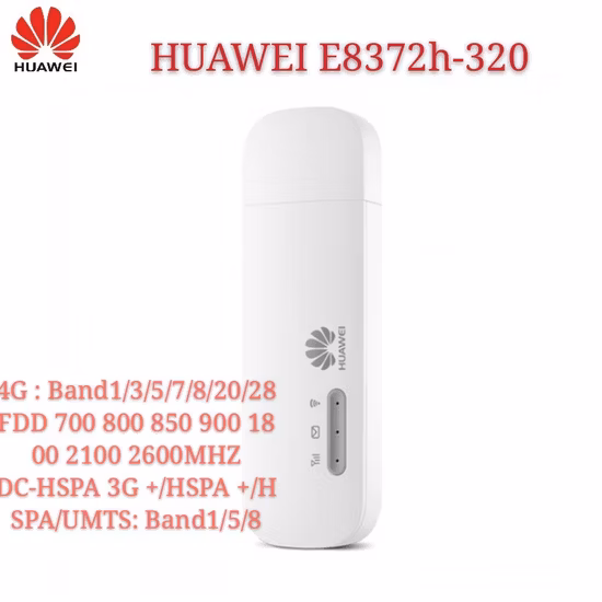 Desbloqueado Huawei E8372h-320 E8372 Wingle LTE Universal 4G USB Módem WiFi Soporte móvil 16 Usuarios de WiFi 4G B1 B3 B5 B7 B8 B20 B28